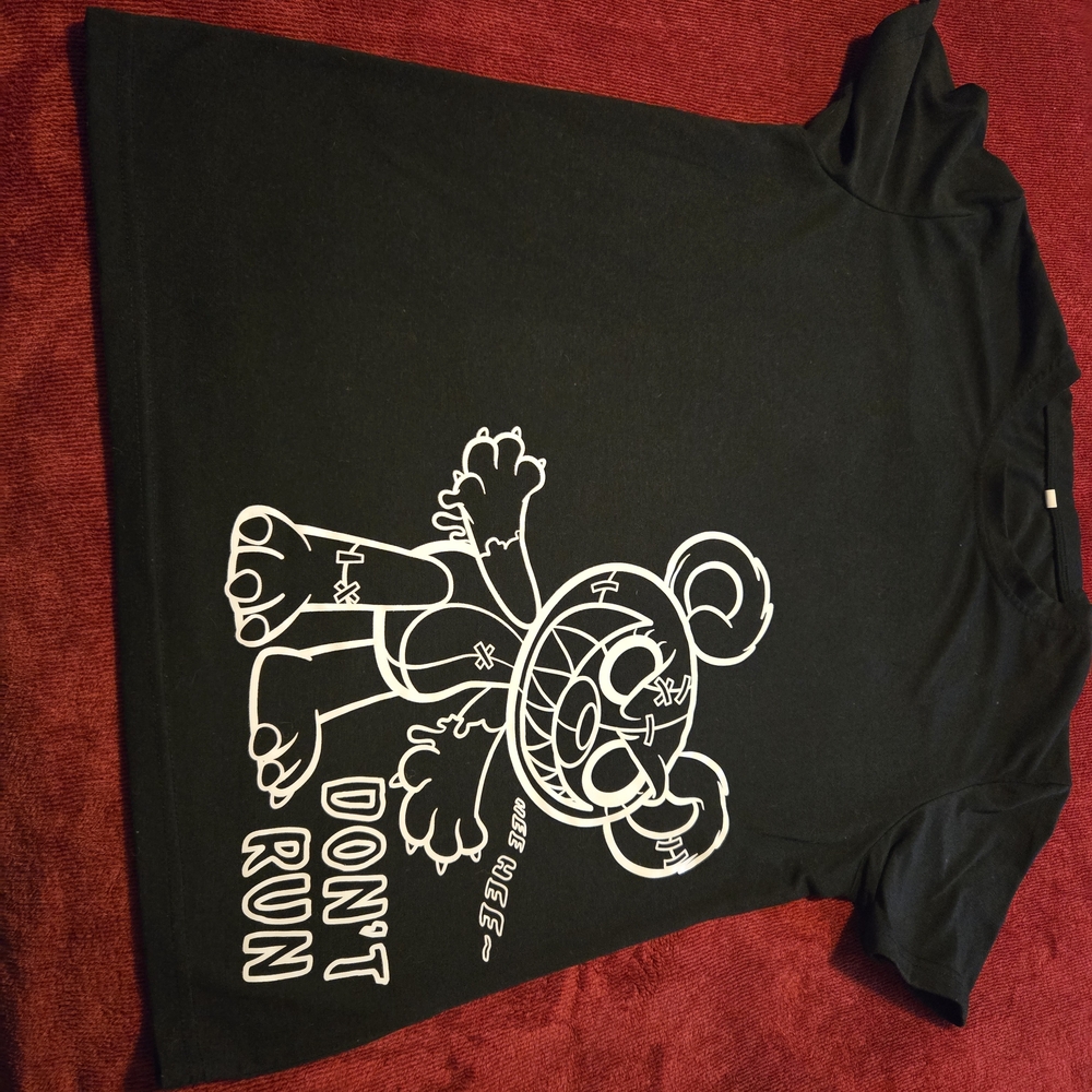 Black Graphic T-Shirt with Bear Design